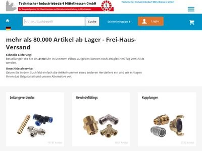Website von Technischer Industriebedarf Mittelhessen GmbH