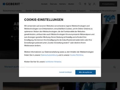 Website von Geberit Vertriebs GmbH