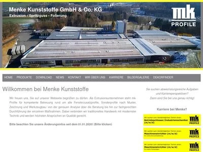 Website von Menke Kunststoffe GmbH & Co. KG