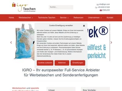 Website von IGRO Import- und Großhandelsgesellschaft mbH