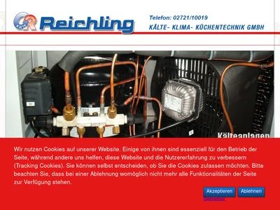 Website von Reichling Kälte-Klima-Küchentechnik GmbH