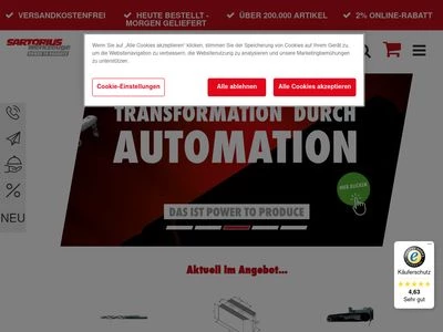 Website von SARTORIUS Werkzeuge GmbH & Co. KG