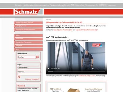 Website von Schmalz GmbH & Co. KG