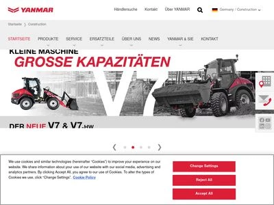 Website von Yanmar Construction Equipment Europe S.A.S.