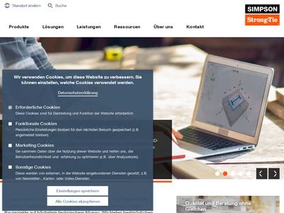 Website von SIMPSON STRONG-TIE GmbH