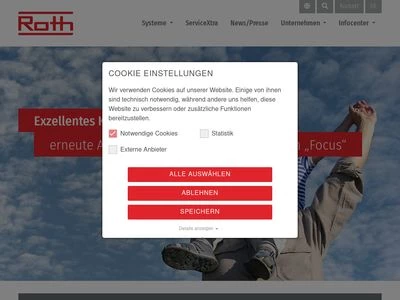 Website von Roth Werke GmbH