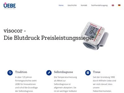 Website von UEBE Medical GmbH