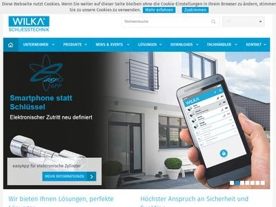 Website von WILKA Schließtechnik GmbH