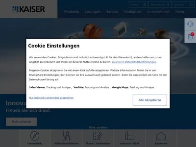 Website von KAISER GmbH & Co. KG