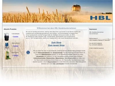 Website von HBL Handelsunternehmen Uwe Schlomach