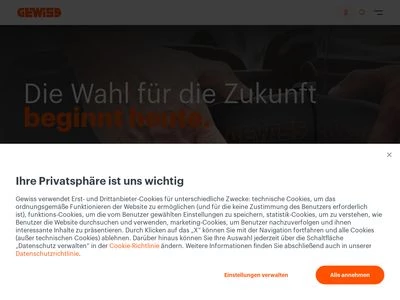Website von GEWISS Deutschland GmbH