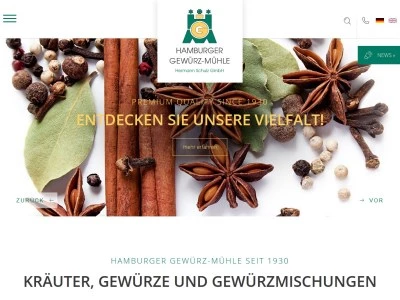 Website von Hamburger Gewürz-Mühle Hermann Schulz GmbH