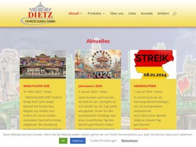 Website von DIETZ FAHRZEUGBAU GmbH