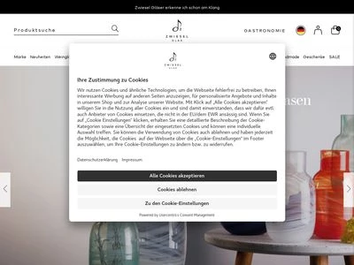 Website von Zwiesel Kristallglas AG