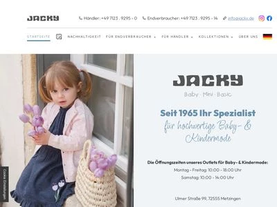 Website von Jacky Baby- und Kindermoden GmbH