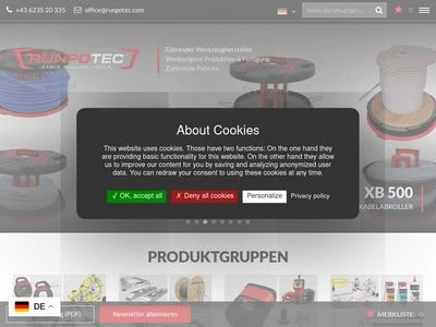 Website von RUNPOTEC GmbH