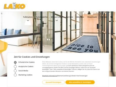 Website von LAKO Laupheimer Kokosweberei GmbH & Co. KG