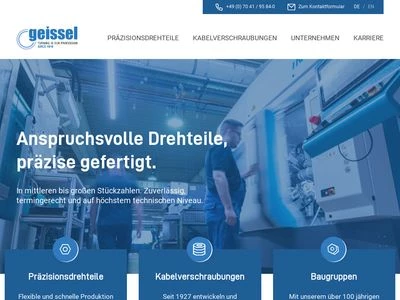 Website von Geissel GmbH 
