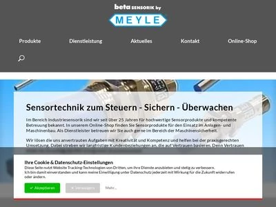 Website von beta SENSORIK GmbH