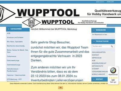 Website von Wupptool