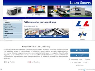 Website von Luzar  GmbH + Co. KG