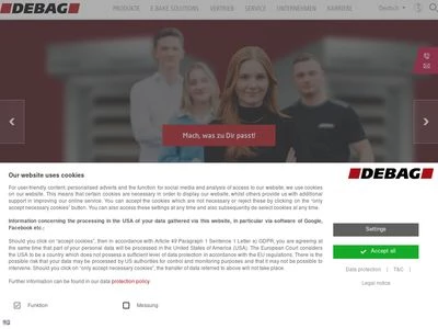 Website von DEBAG Deutsche Backofenbau GmbH