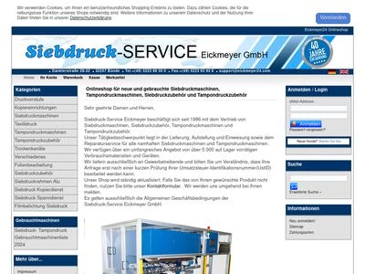 Website von Siebdruck-Service Eickmeyer GmbH