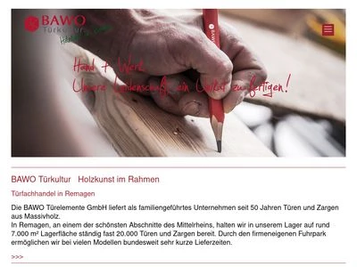Website von BAWO Türelemente GmbH