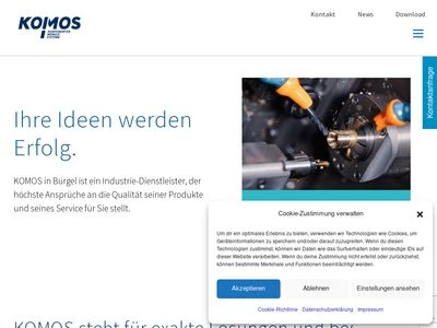 Website von KOMOS GmbH