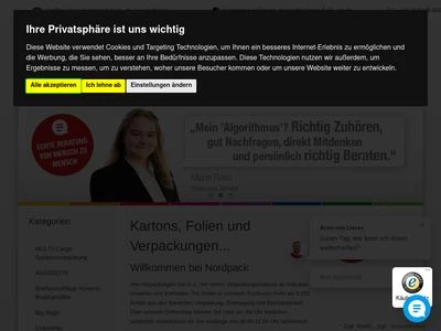 Website von Nordpack GmbH