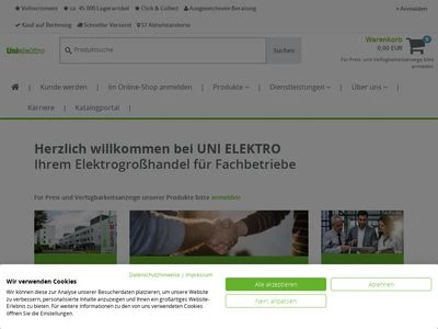 Website von UNI ELEKTRO Fachgroßhandel GmbH & Co. KG