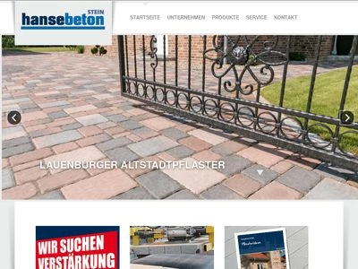Website von hansebeton-STEIN GmbH
