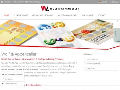 Website von Wolf & Appenzeller GmbH