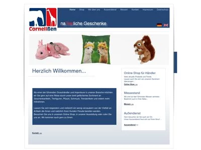 Website von Cornelissen naTierliche Geschenke GmbH & Co. KG