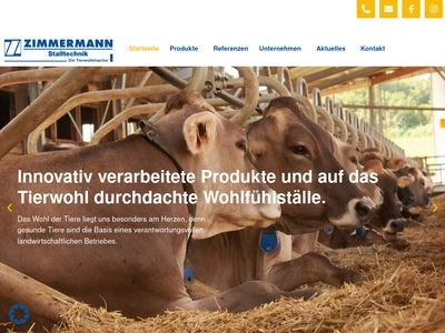 Website von ZIMMERMANN Stalltechnik GmbH