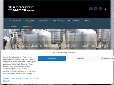 Website von Roggetec Mader GmbH
