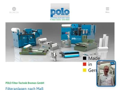 Website von POLO Filter-Technik Bremen GmbH