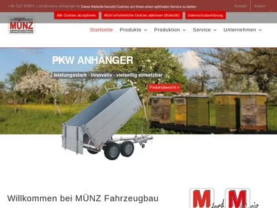Website von Münz Fahrzeugbau GmbH & Co KG