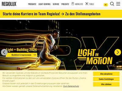 Website von Regiolux GmbH