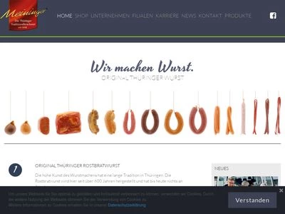 Website von Meininger Wurstspezialitäten aus Thüringen GmbH