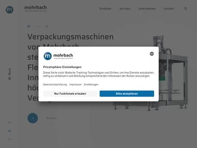 Website von Mohrbach Verpackungsmaschinen GmbH