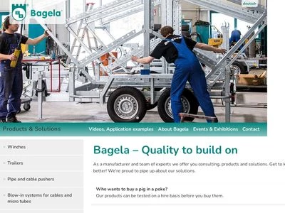 Website von Bagela Baumaschinen GmbH & Co. KG