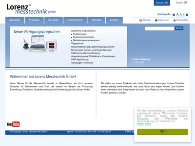 Website von Lorenz Messtechnik GmbH