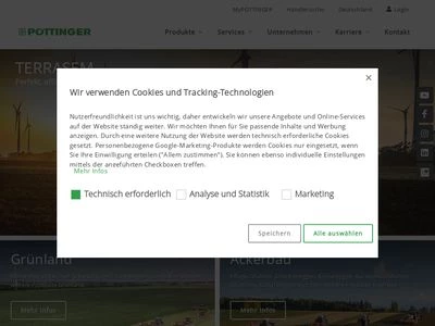 Website von PÖTTINGER Deutschland GmbH