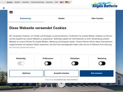 Website von Allgäu Batterie GmbH & Co. KG