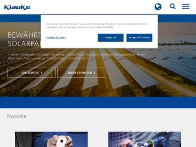 Website von Gustav Klauke GmbH
