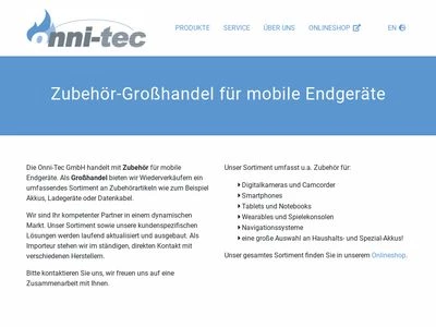 Website von Onni-Tec GmbH