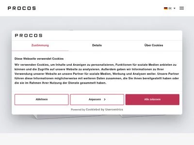Website von PROCOS GmbH