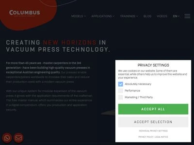 Website von Columbus GmbH