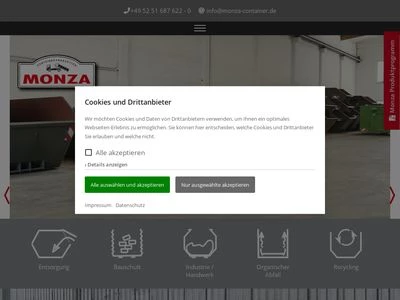 Website von Monza Deutschland GmbH